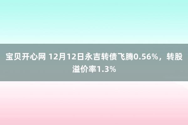 宝贝开心网 12月12日永吉转债飞腾0.56%，转股溢价率1.3%