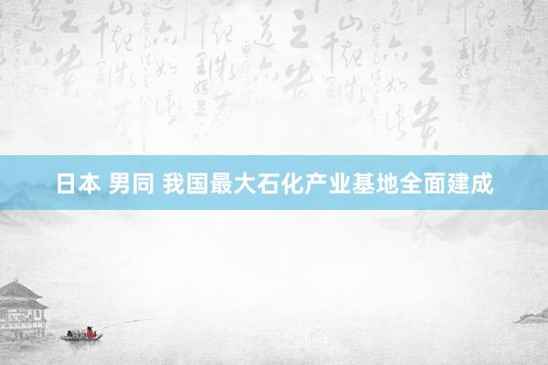 日本 男同 我国最大石化产业基地全面建成