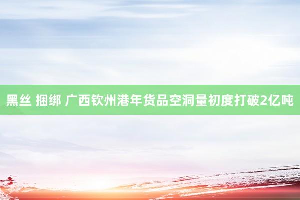 黑丝 捆绑 广西钦州港年货品空洞量初度打破2亿吨
