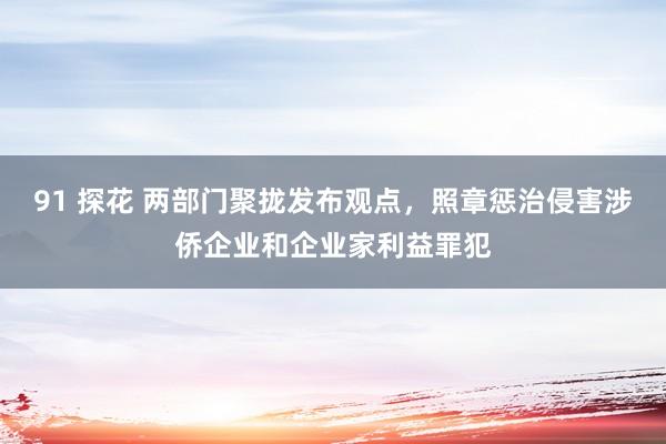 91 探花 两部门聚拢发布观点，照章惩治侵害涉侨企业和企业家利益罪犯