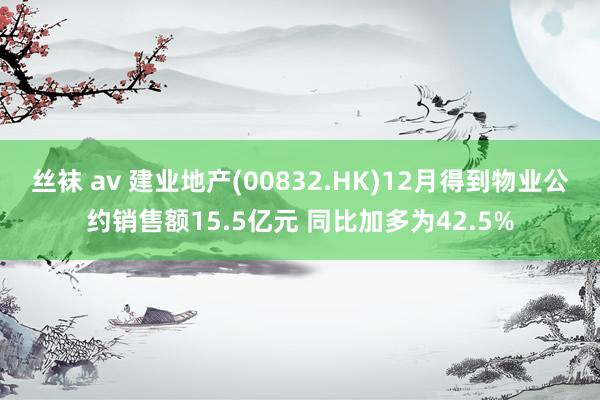 丝袜 av 建业地产(00832.HK)12月得到物业公约销售额15.5亿元 同比加多为42.5%