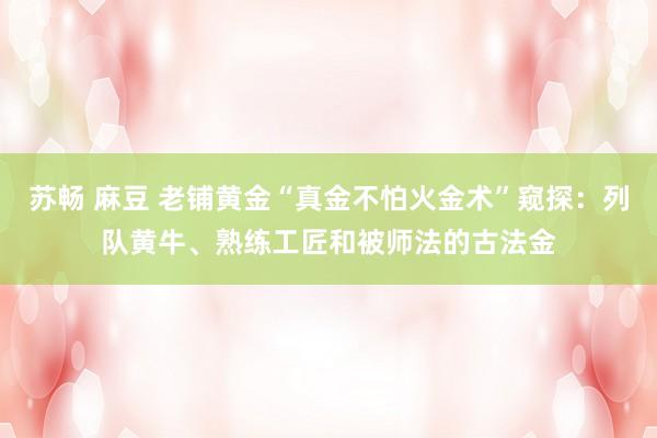 苏畅 麻豆 老铺黄金“真金不怕火金术”窥探：列队黄牛、熟练工匠和被师法的古法金