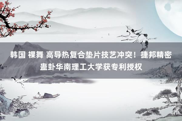 韩国 裸舞 高导热复合垫片技艺冲突！捷邦精密蛊卦华南理工大学获专利授权